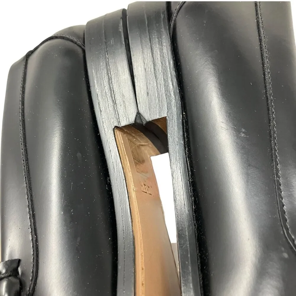 J Crew Penny Loafers Mens 9 Black Leather Sole Business Preppy Luxury Shoes